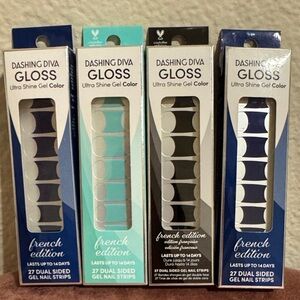 Dashing Diva Gloss Nail Strips - Blue, Black, and Teal
